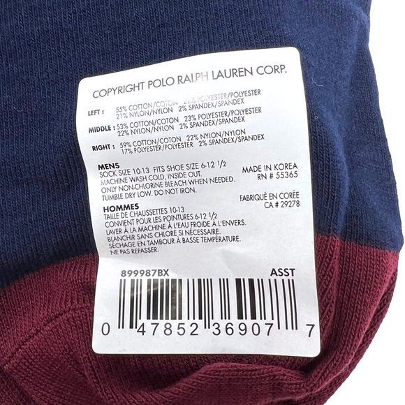 POLO RALPH LAUREN Mens Cortina Bear 3-Pack Socks Gift Set - Picture 11 of 13